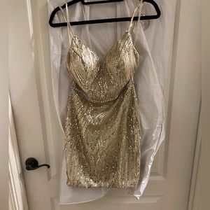Royal Queen Gold mini dress